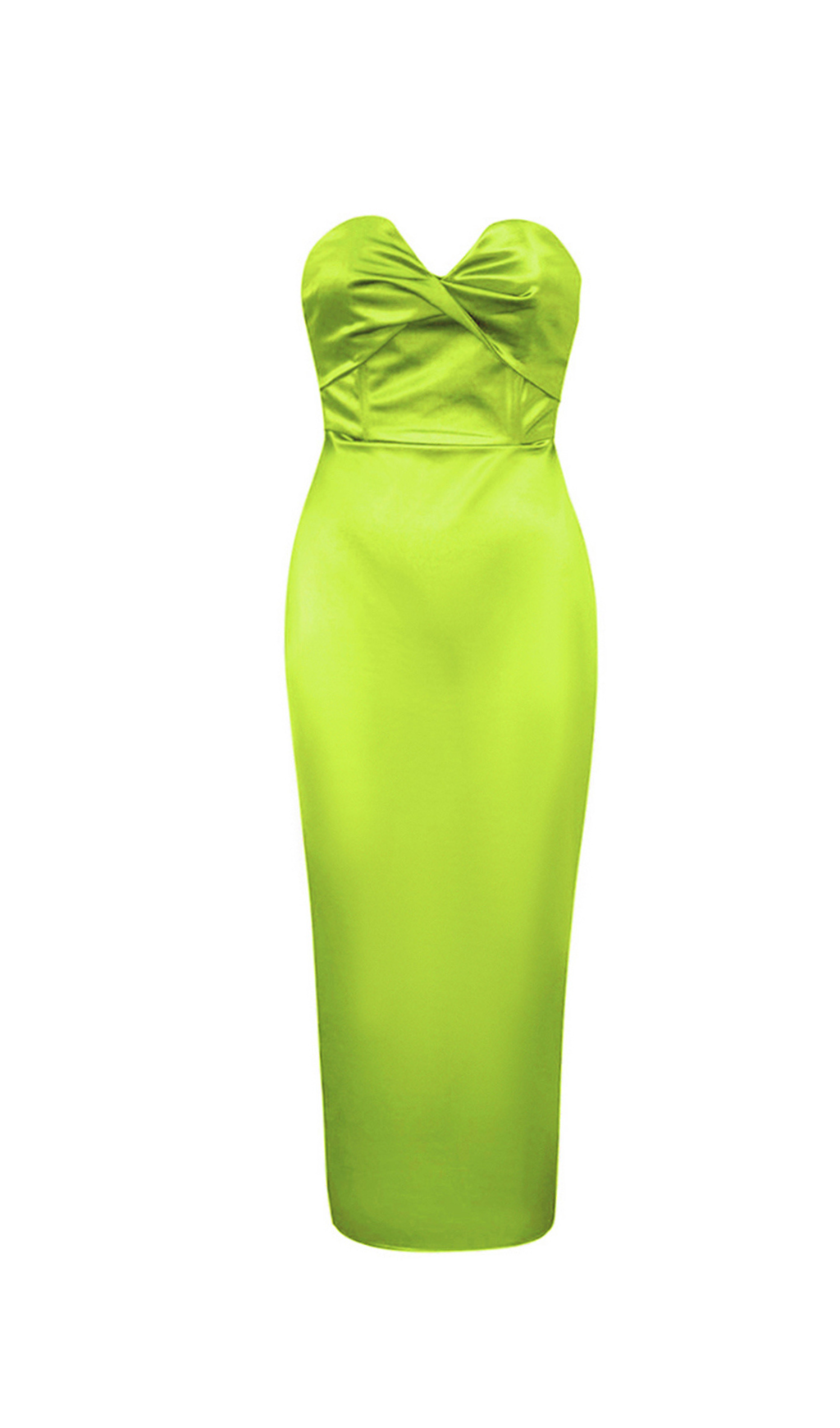 Backless Split Twist-Front Bodycon Midi Dress in Pale Green Avalabel