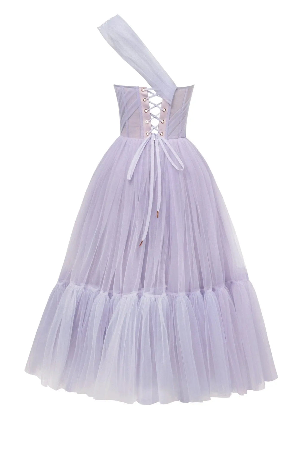 Lavender One-Shoulder Cocktail Tulle Dress Avalabel