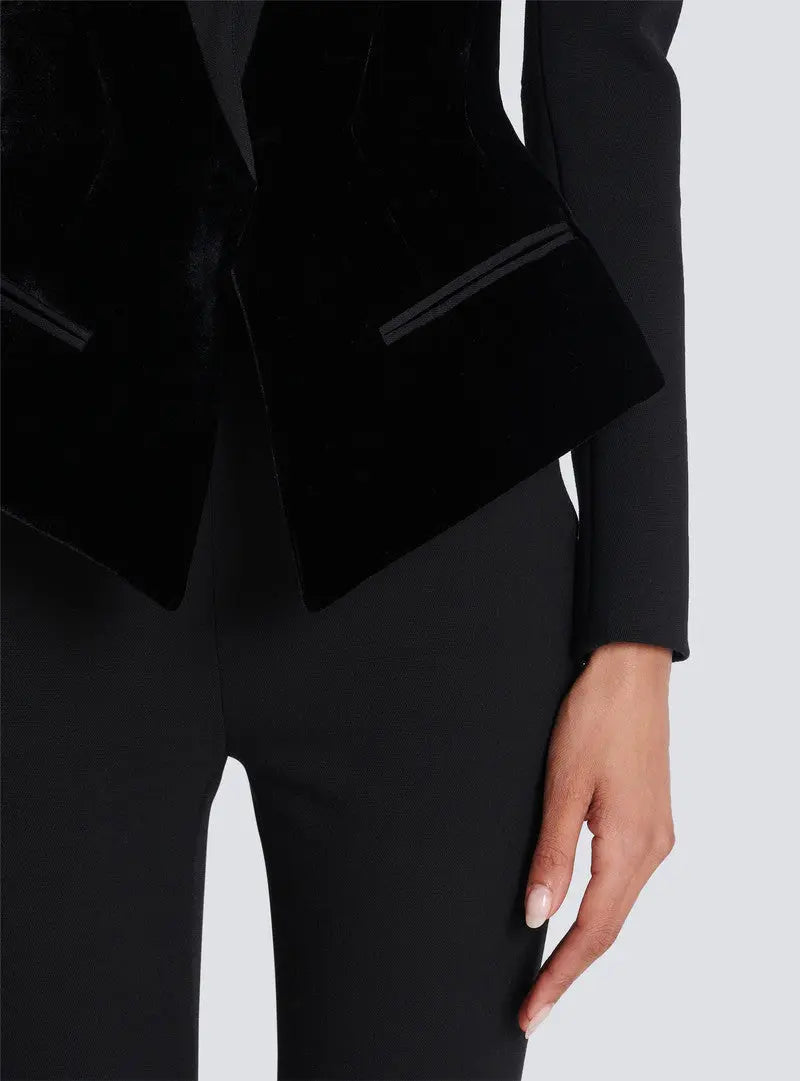josephine Slim-fitting bustier jacket in black Avalabel