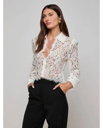 White 'Agence Anita Lace Blouse Top