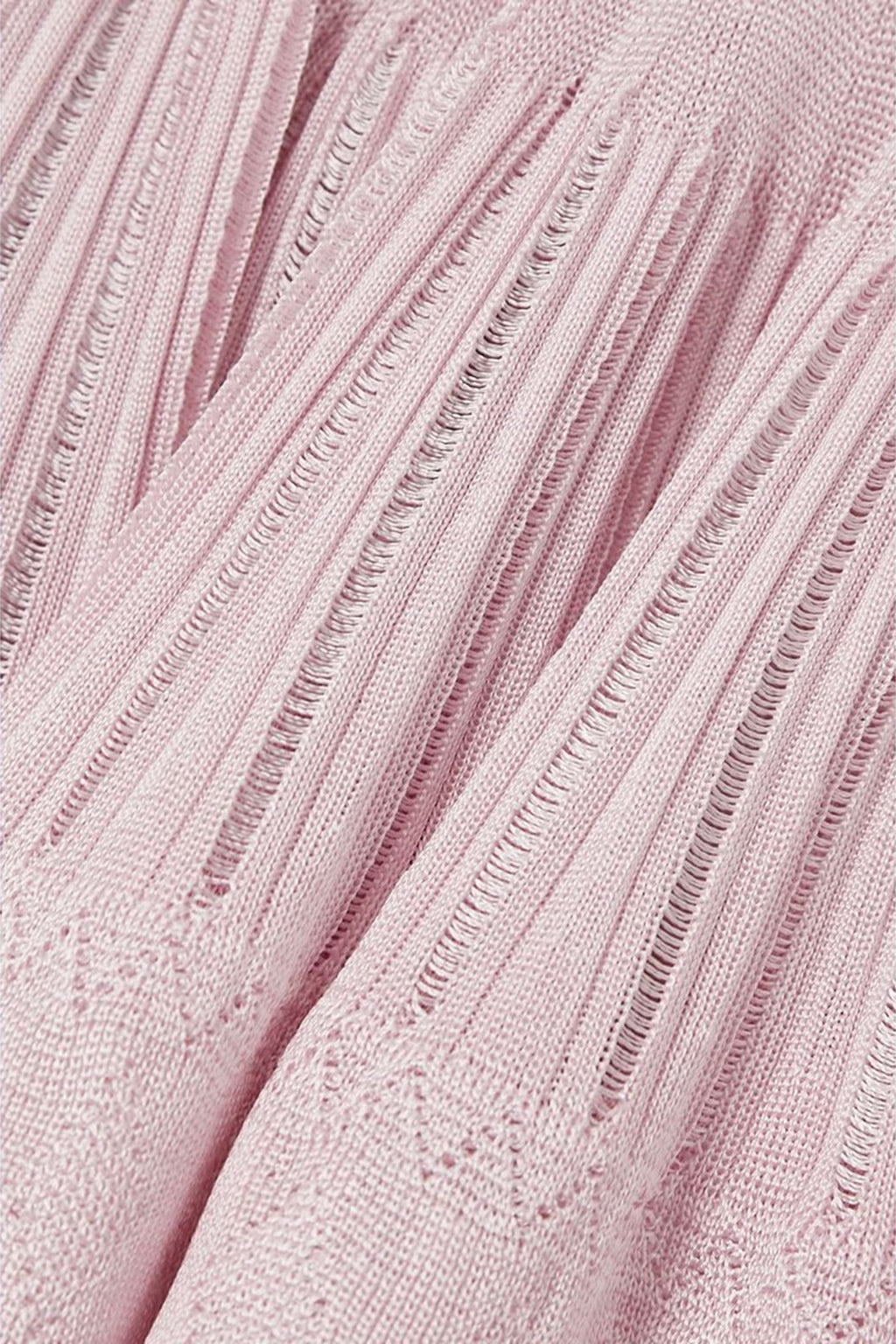 Ribbed Pointelle Knit Mini Dress in Pink Avalabel