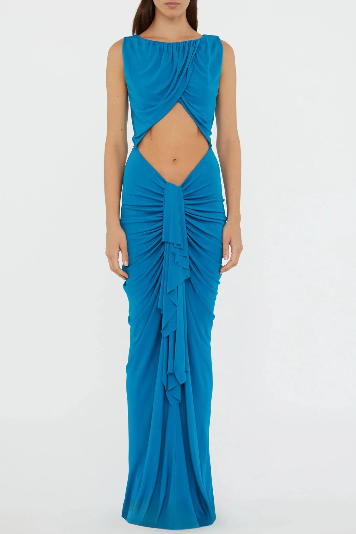 Lily Drape Disconnect Tank Maxi Dress in Blue Avalabel