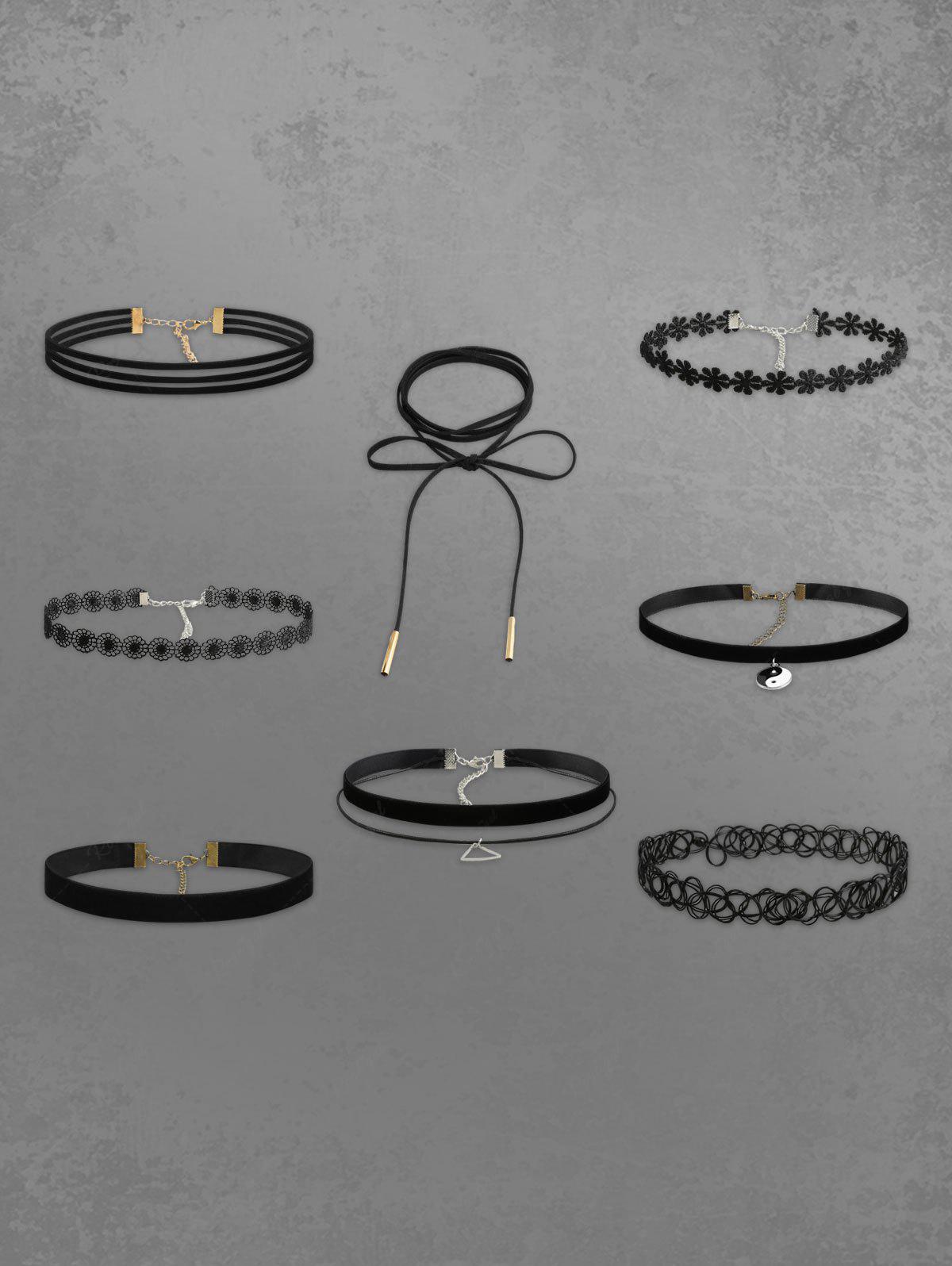 8 Pieces Choker Necklace Set Avalabel
