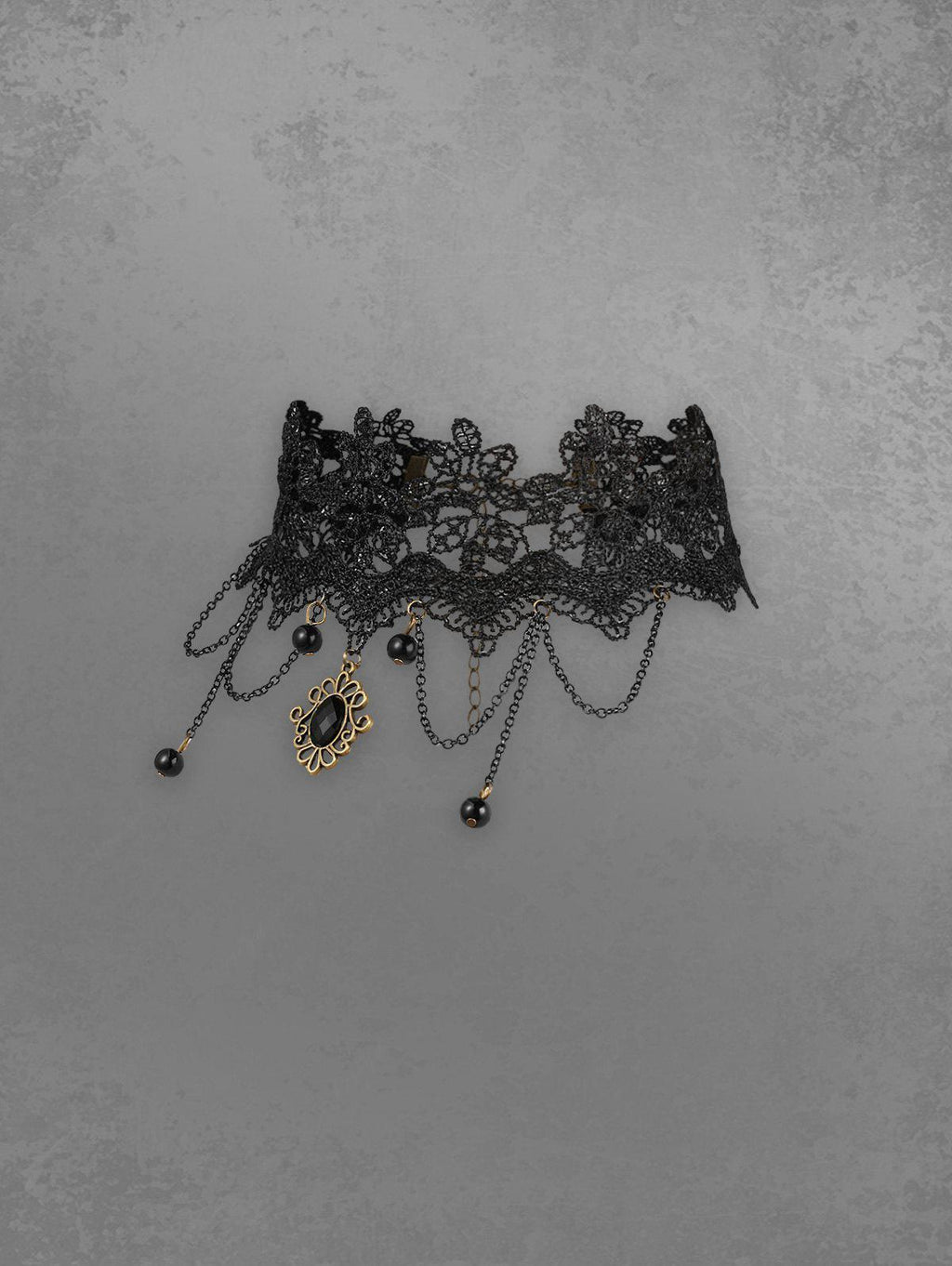 Gothic Vintage Chains Lace Pendant Choker Necklace Avalabel