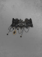 Gothic Vintage Chains Lace Pendant Choker Necklace Avalabel