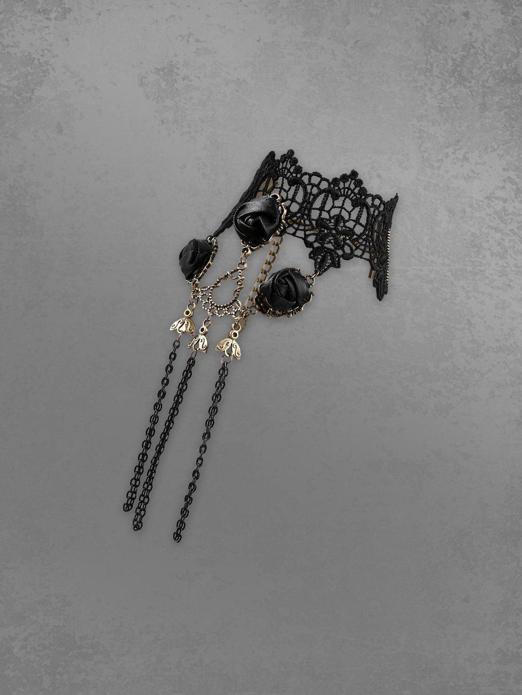 Gothic Vintage Lace Rose Chains Finger Ring Bracelet Avalabel