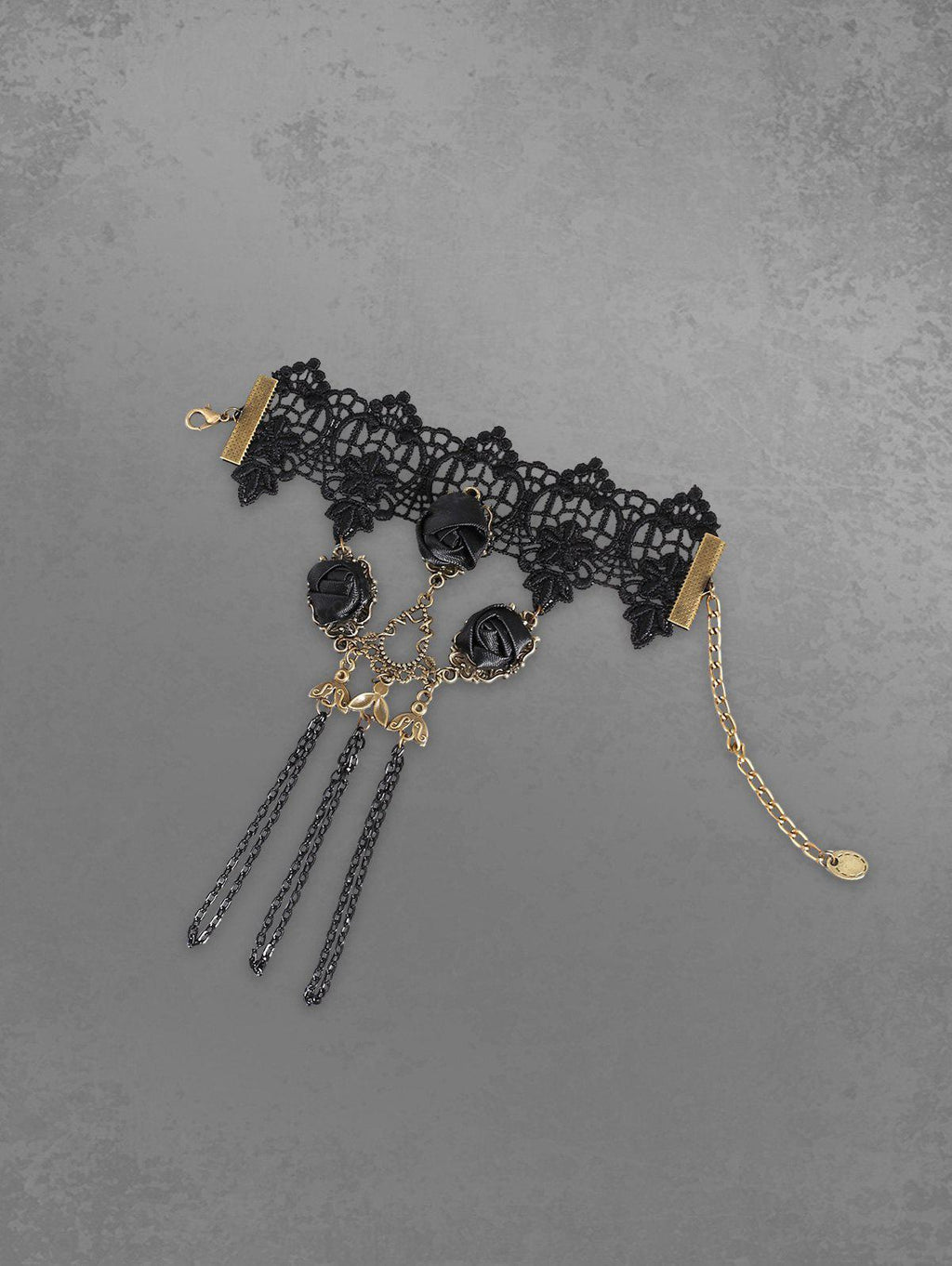 Gothic Vintage Lace Rose Chains Finger Ring Bracelet Avalabel