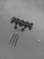 Gothic Vintage Lace Rose Chains Finger Ring Bracelet Avalabel