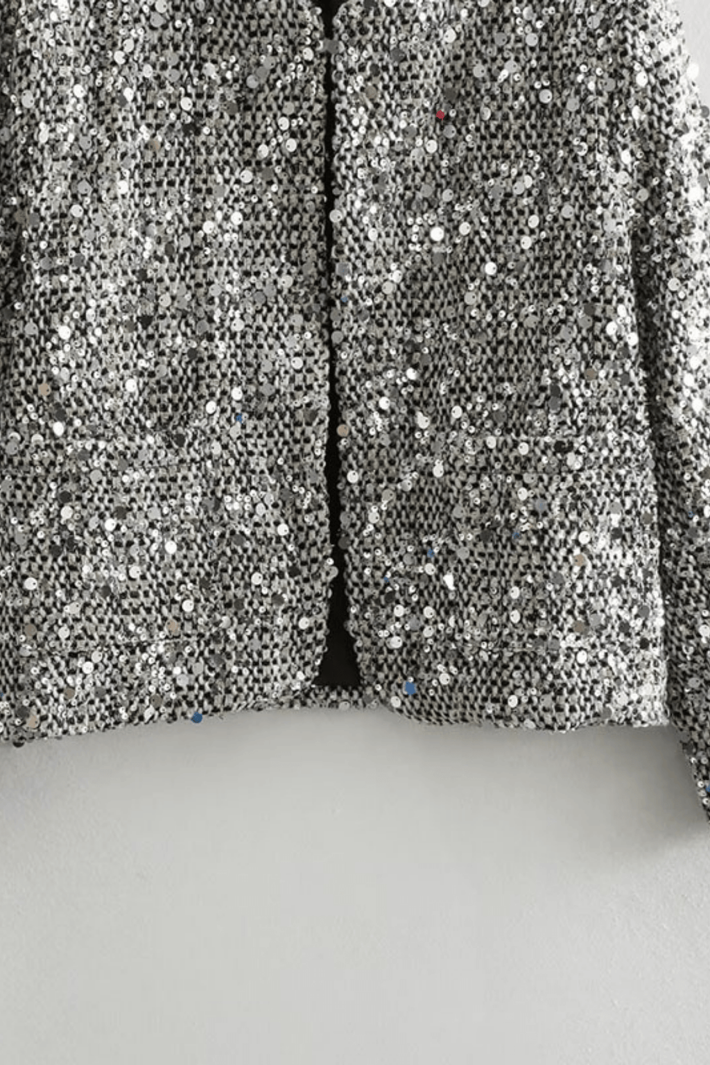 Helen Silver Sequin Cropped Jacket Avalabel