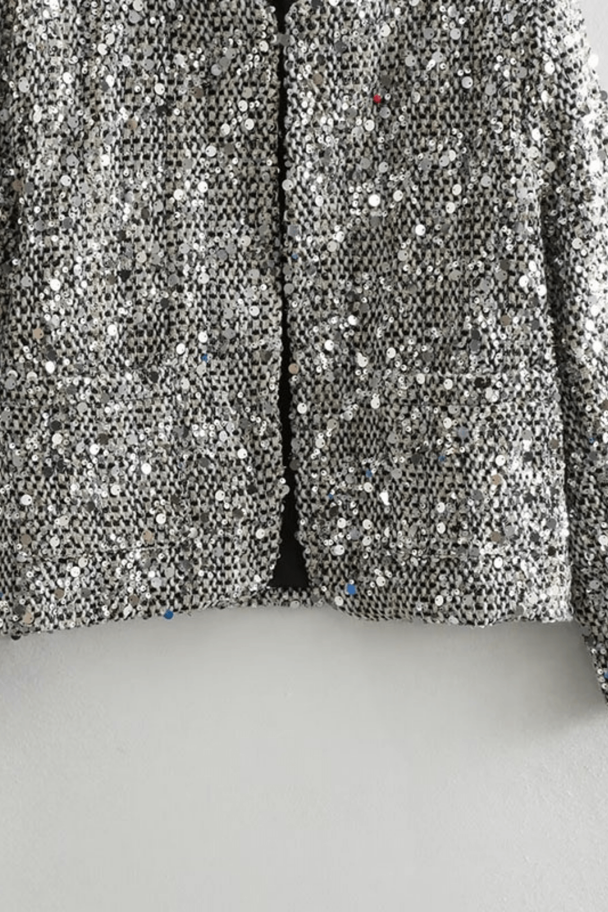 Helen Silver Sequin Cropped Jacket Avalabel