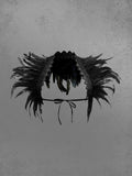 Gothic Feather Lace Crochet Lace-trim Tied Back Cape Avalabel