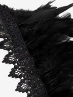 Gothic Feather Lace Crochet Lace-trim Tied Back Cape Avalabel