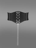 Gothic Chain Braided Lace Up PU Panel Star Rivet Corset Belt Avalabel