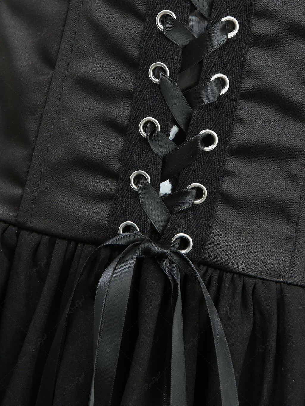 Gothic Lace Up Asymmetric Shoulder Strap Bandeau Tulip Mini Dress Avalabel