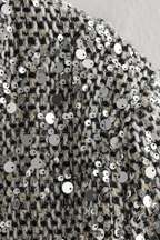 Helen Silver Sequin Cropped Jacket Avalabel