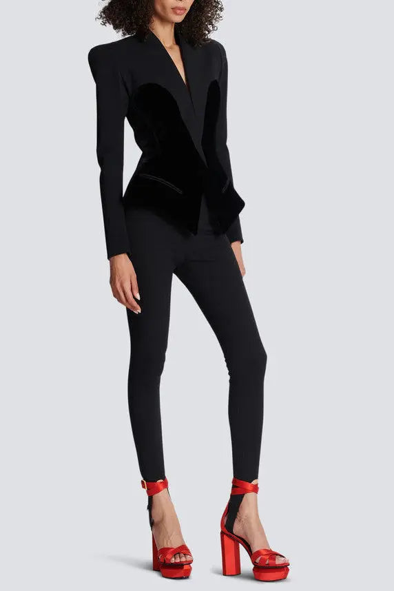 josephine Slim-fitting bustier jacket in black Avalabel