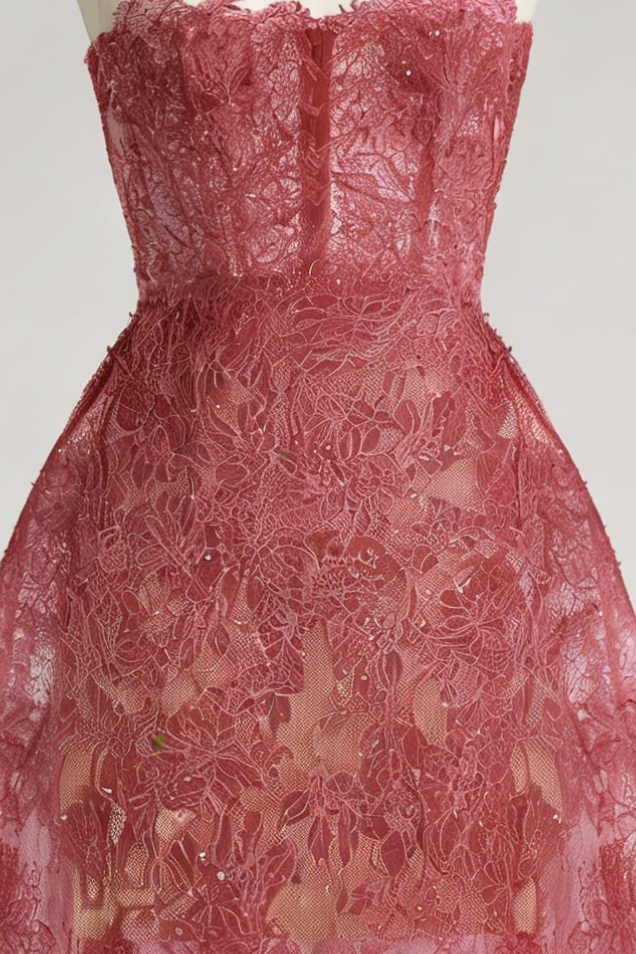 Red Beaded Lace Dress Avalabel