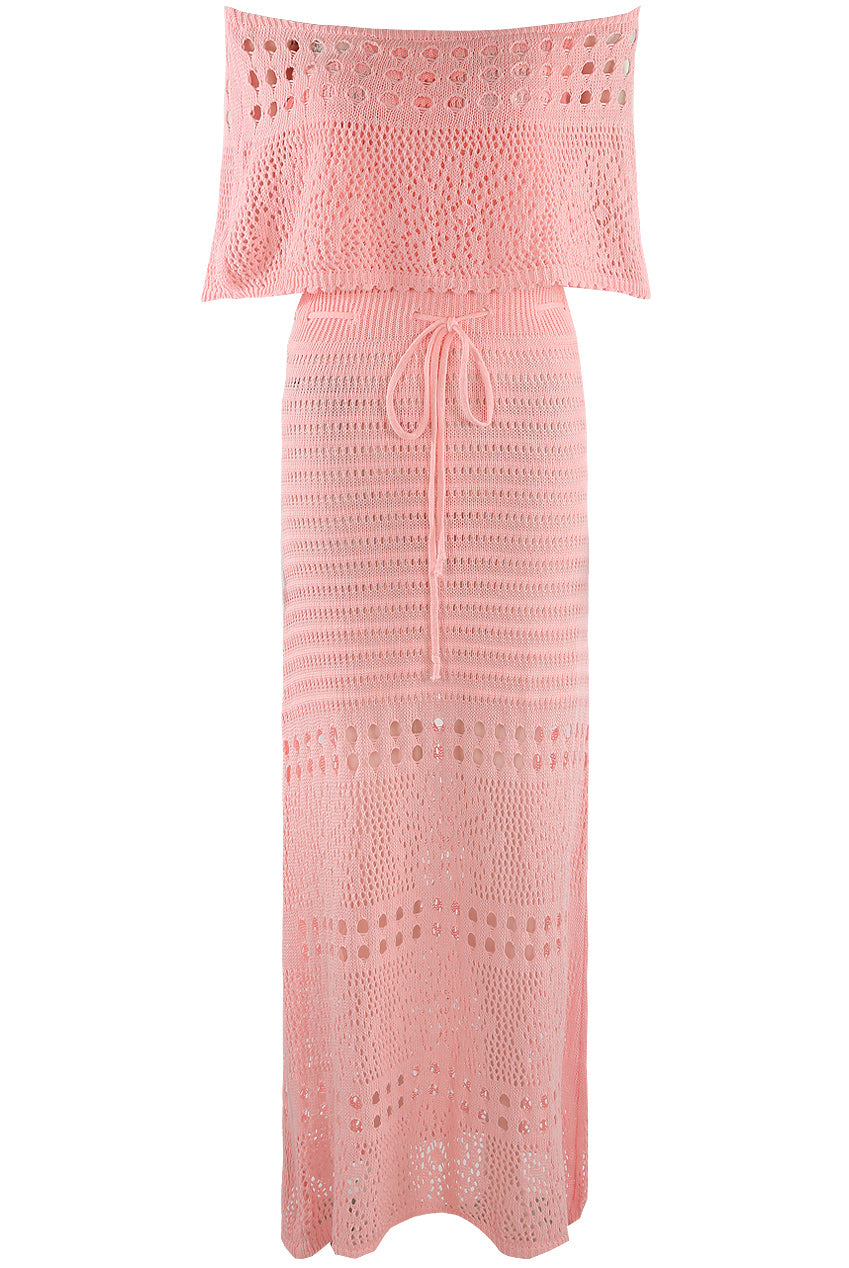 Crochet Overlay Bandeau Maxi Dress Soraya