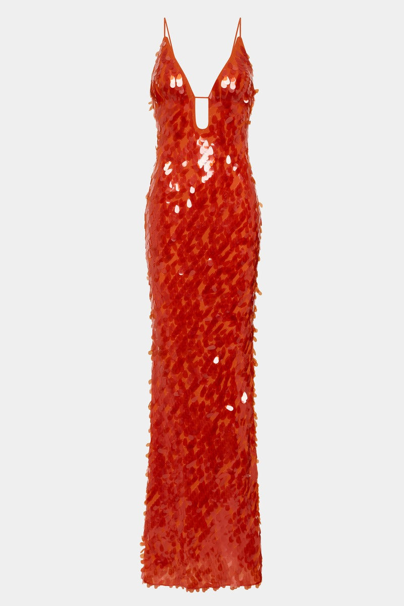 Misha Sapphire Sequin Maxi Avalabel