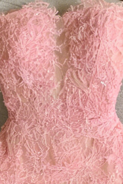 Pink Beaded Lace Dress Avalabel