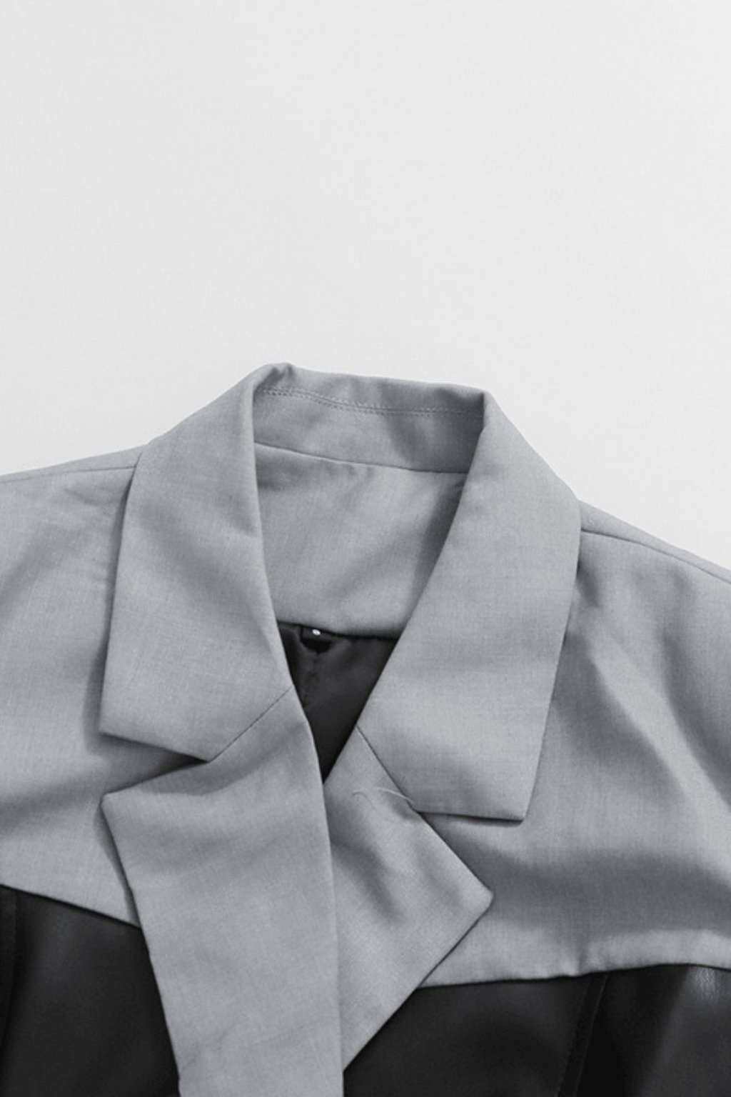 Jana Black Color Block Faux Leather Blazer