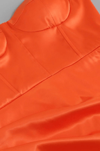 Alicia Orange Strapless Satin Corset Mini Dress Avalabel