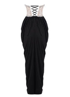 sharon Lace Beaded embellished Strapless Maxi Dress in black Avalabel