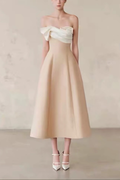 Lunna 3D Floral Color-Block Strapless Dress Avalabel