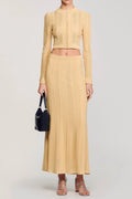 tiffany knit top maxi skirt in yellow Avalabel
