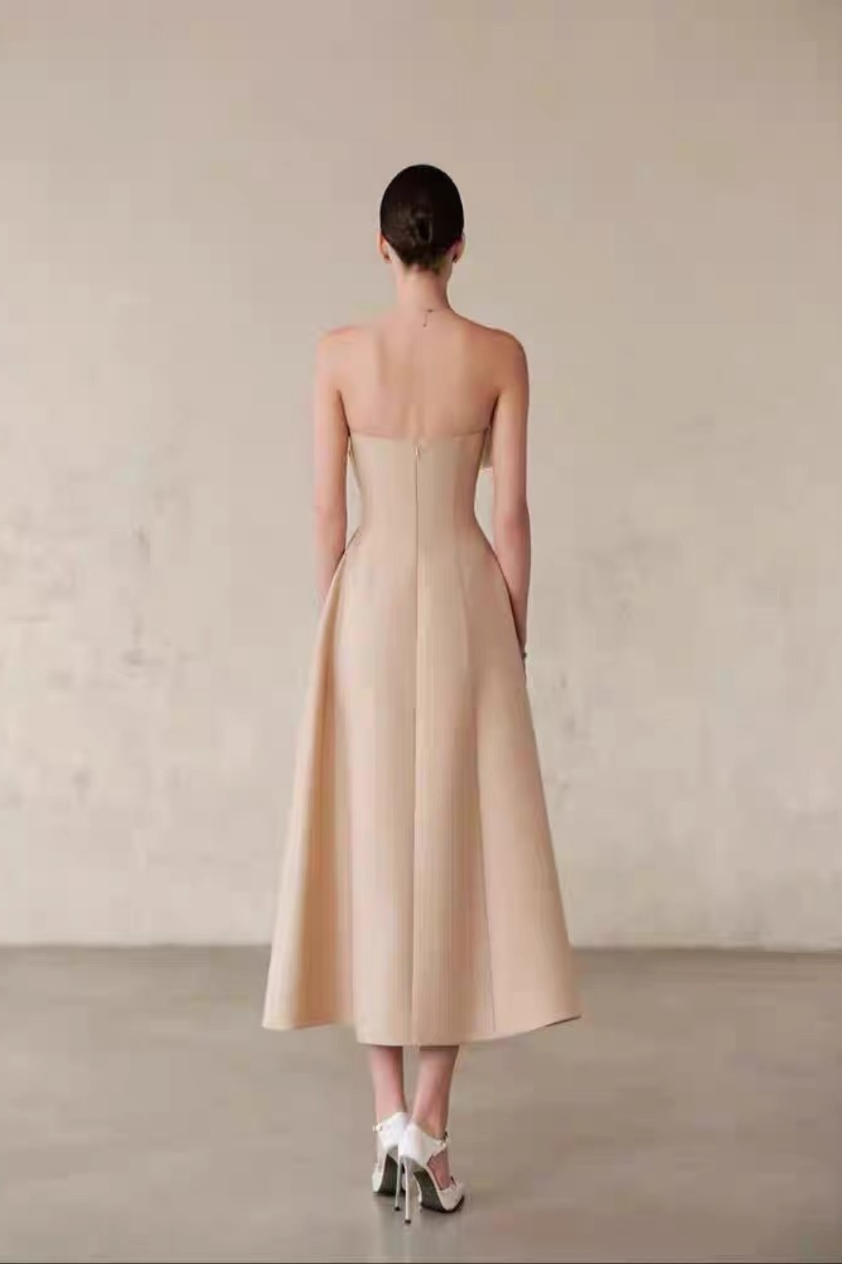 Lunna 3D Floral Color-Block Strapless Dress Avalabel