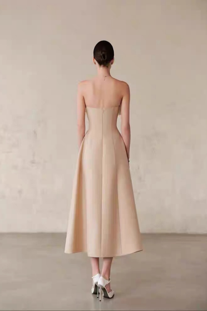 Lunna 3D Floral Color-Block Strapless Dress