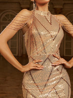 Liora Sequin Chain Mermaid Prom Dress Avalabel