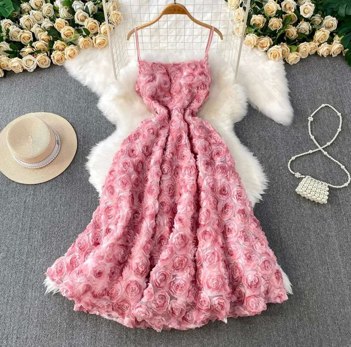 Briar Floral Midi Dress In Pink Avalabel