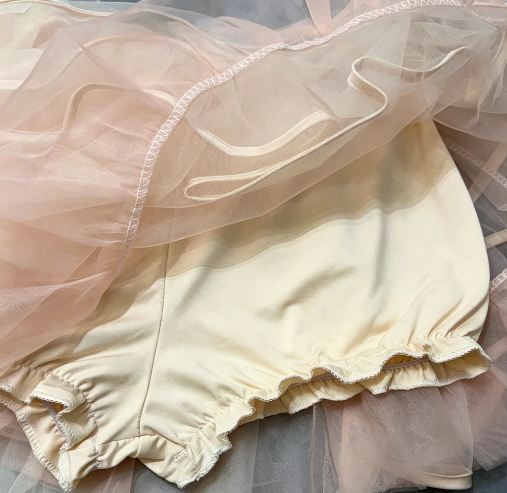 Blush Spaghetti Strap 3D Floral Corset Top & High Low Tiered Tulle Skirt Set Avalabel