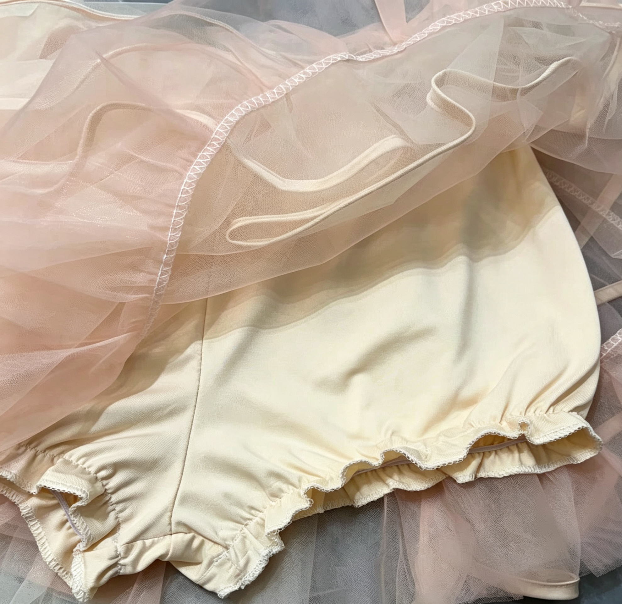 Blush Spaghetti Strap 3D Floral Corset Top & High Low Tiered Tulle Skirt Set Avalabel
