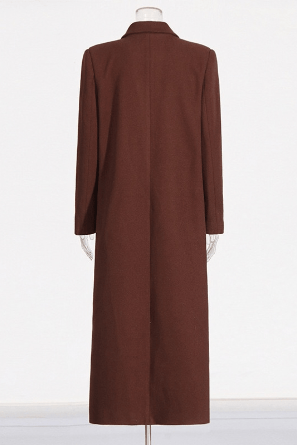 Karin Brown Double Breasted Long Wool Coat Avalabel