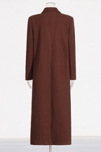 Karin Brown Double Breasted Long Wool Coat Avalabel