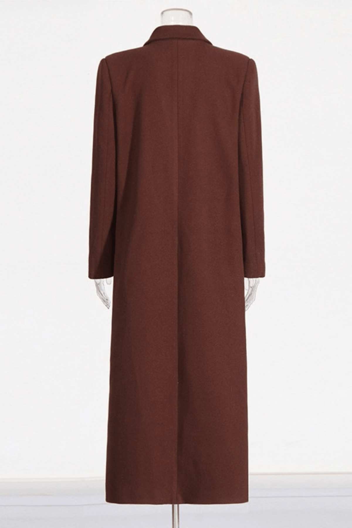 Karin Brown Double Breasted Long Wool Coat Avalabel
