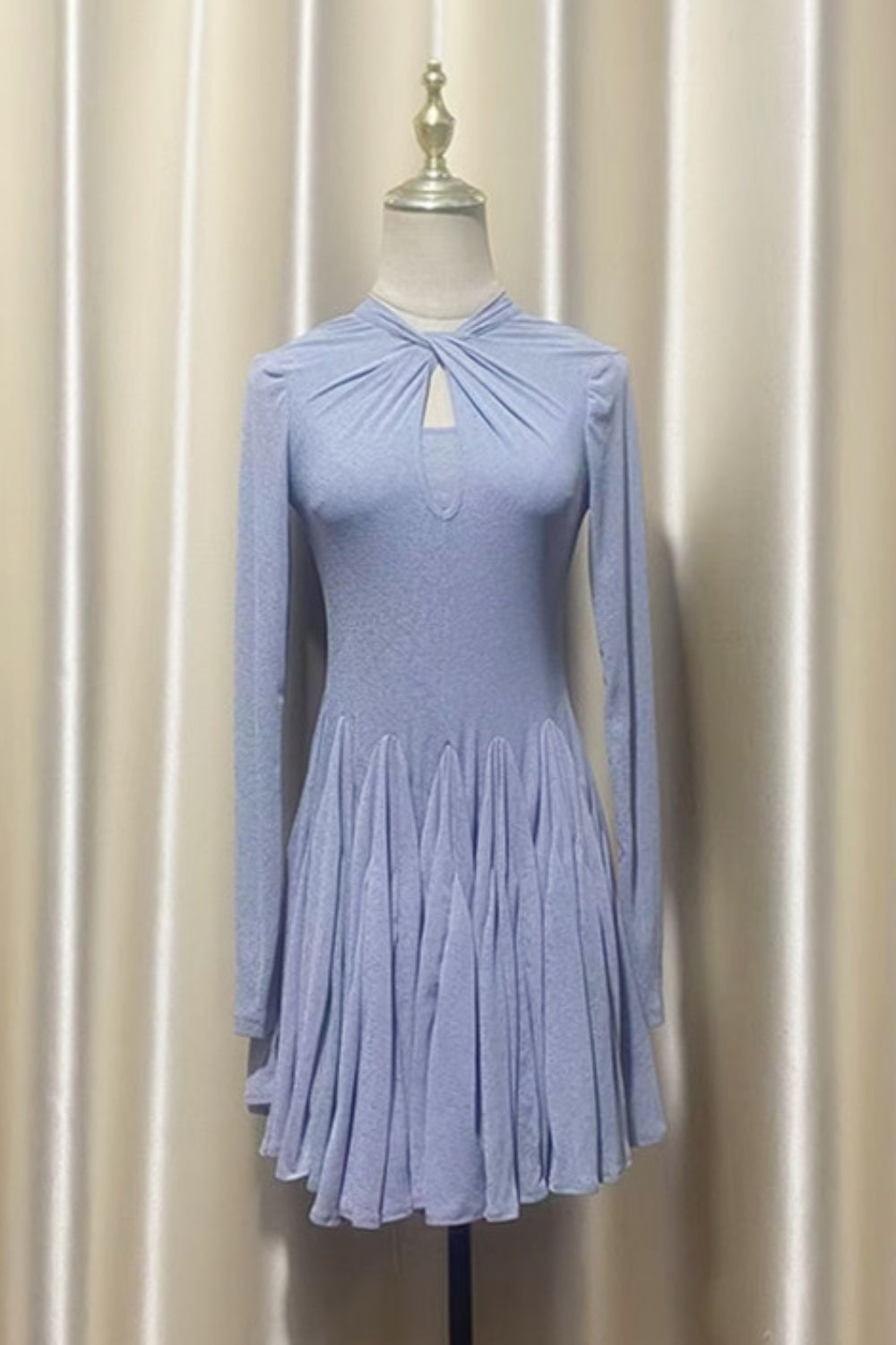 Long Sleeve Mini Dress In Grey Avalabel