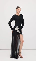 rebecca black Asymmetrical With rhinestone Embellishments Mini Dress Avalabel