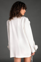 MUSTIDIS LONG SLEEVE LAPEL 3D FLOWER BLAZER Avalabel