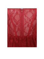 Zen Burgundy Lace Corset Maxi Dress Avalabel