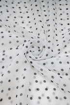 White Polka Dot Off-Shoulder Bow Midi Dress Avalabel