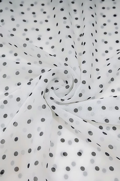 White Polka Dot Off-Shoulder Bow Midi Dress