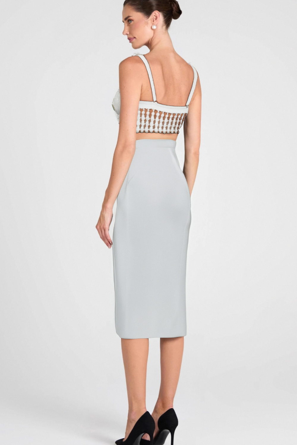 PEARL EMBELLISHED BUSTIER TOP