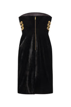 yuri Skeleton tassel embellished Bustier mini Dress in black Avalabel