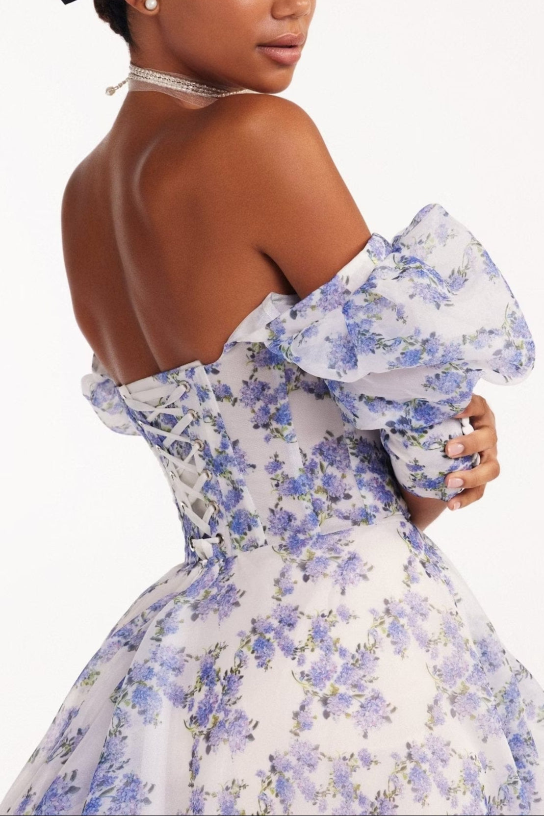 Blue Hydrangea maxi princess dress Avalabel