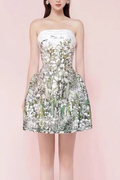 Lily Strapless Floral Print A-Line Mini Dress Avalabel