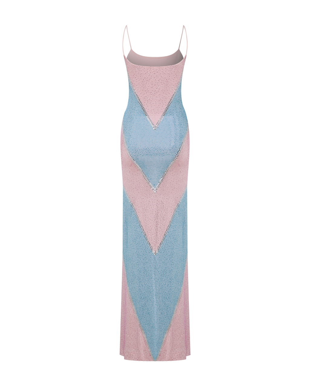 Simona Fully Rhinestoned Bodycon Maxi Dress - Blue & Pink Avalabel