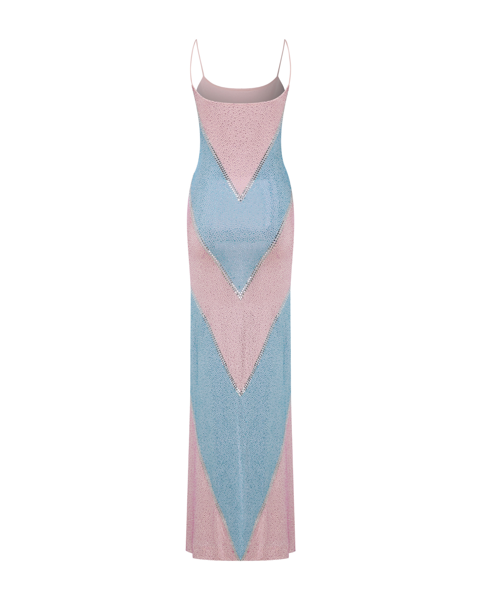 Simona Fully Rhinestoned Bodycon Maxi Dress - Blue & Pink Avalabel